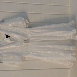 Sheer overlay cutout dress